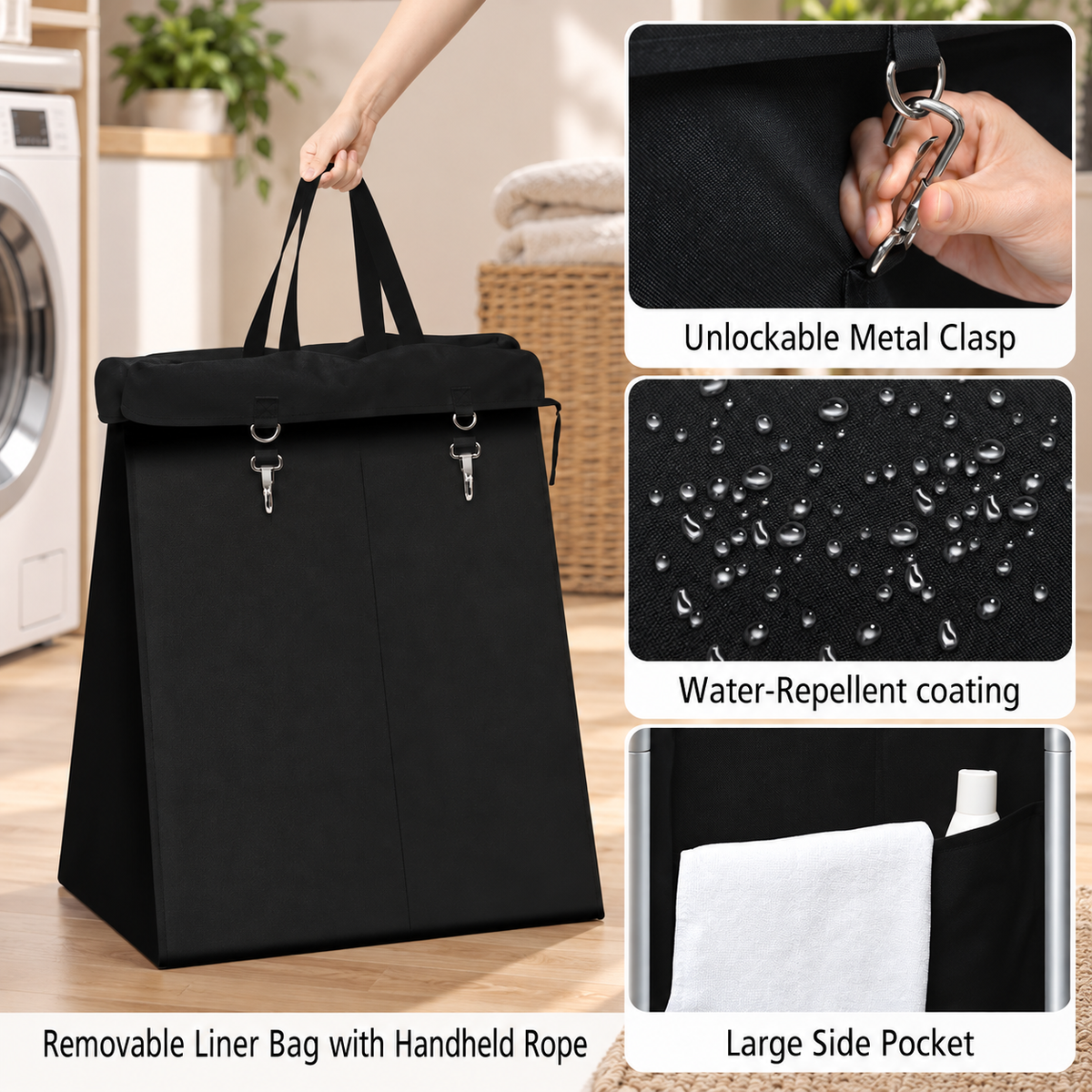 140L Double Rolling Laundry Hamper