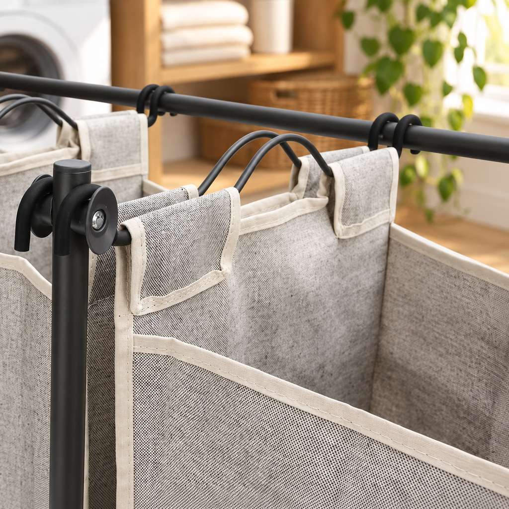 3-Bag Rolling Laundry Sorter