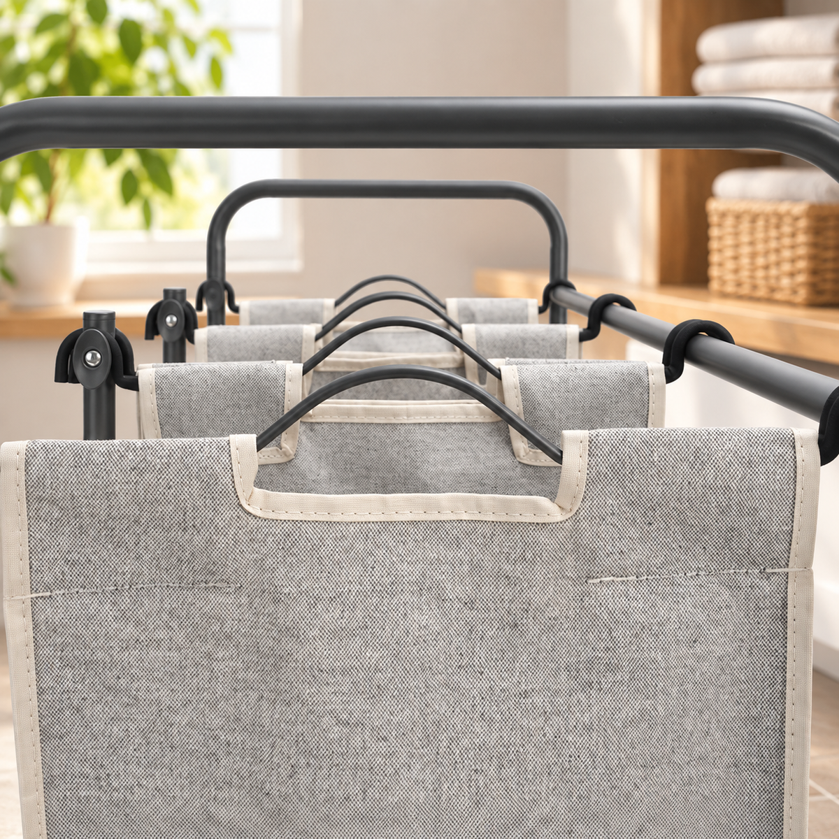 3-Bag Rolling Laundry Sorter
