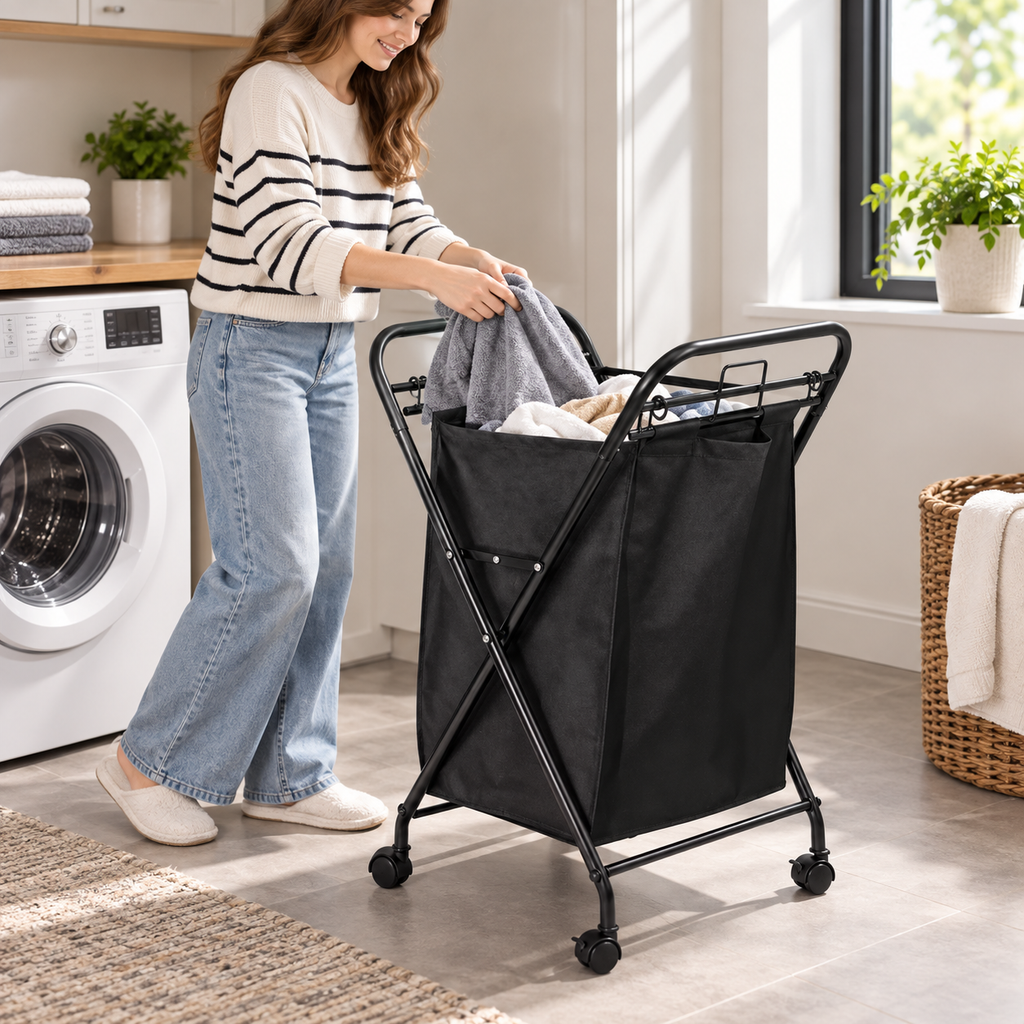 Heavy-Duty Rolling Laundry Hamper