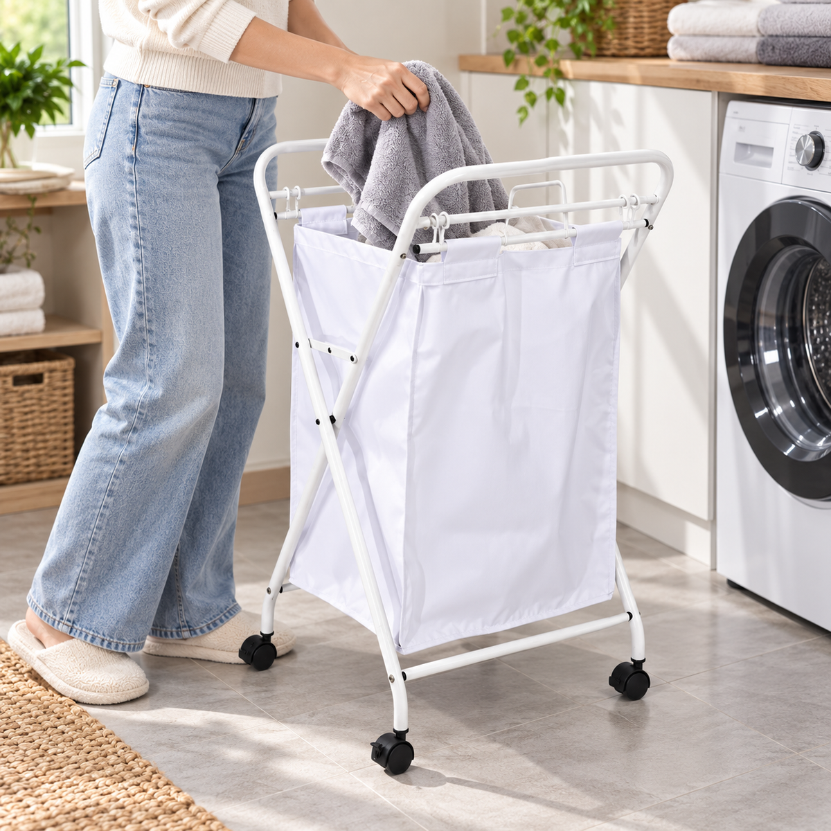 Heavy-Duty Rolling Laundry Hamper