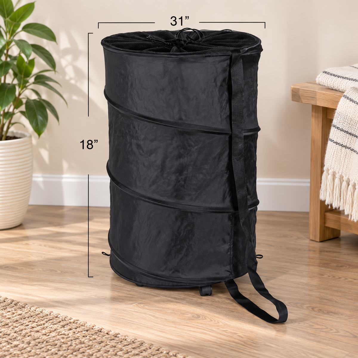 Rolling Pop-Up Laundry Hamper