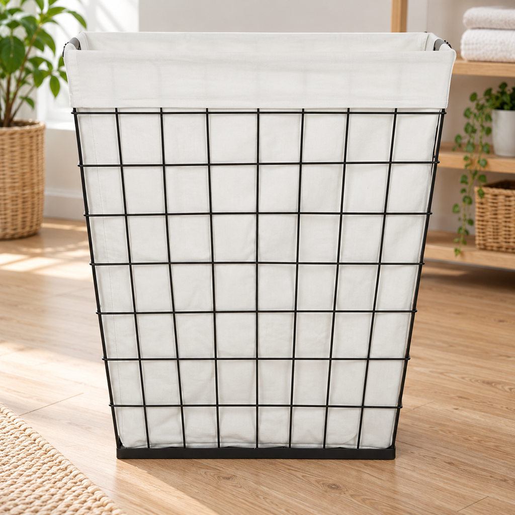 Steel Wire Laundry Hamper with Liner