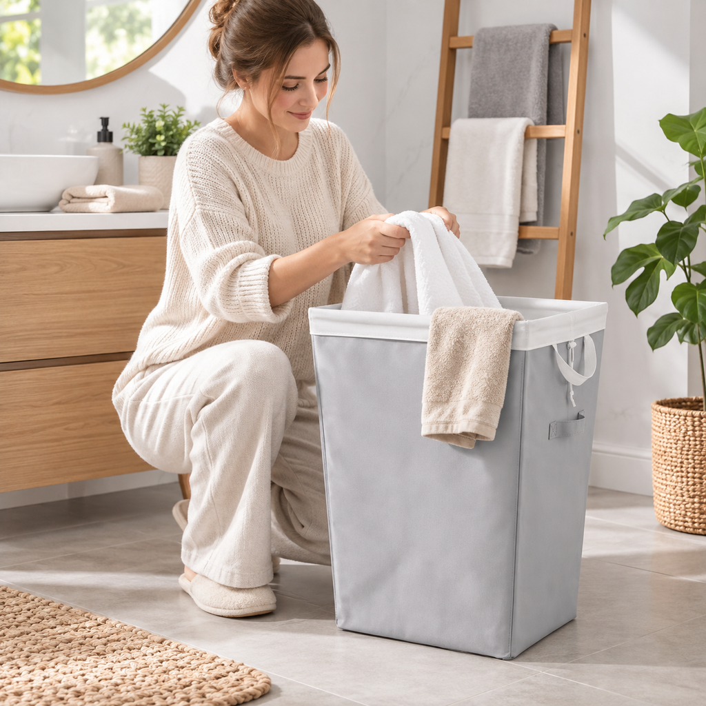 Slim Removable Liner Laundry Hamper