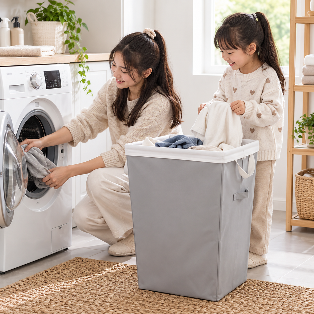 Slim Removable Liner Laundry Hamper