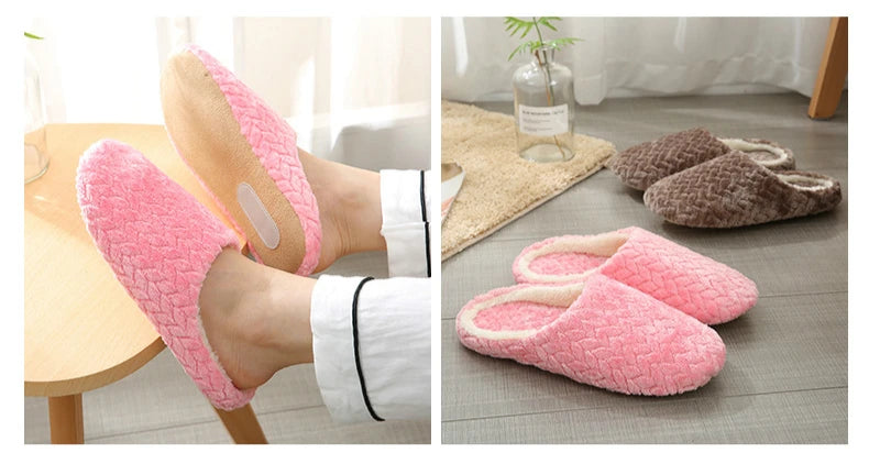 Warm Plush Indoor Bedroom Slippers